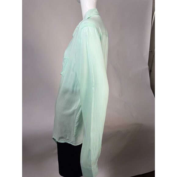 Old Navy Womens Mint Green Long Sleeve Button-Up Shirt Lightweight Rayon Size XL - Picture 3 of 16